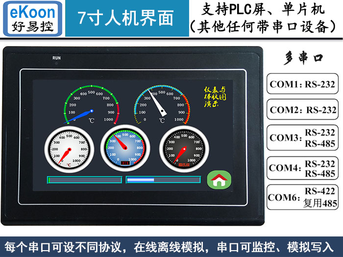 7寸HMI人機(jī)界面 超級(jí)串口屏